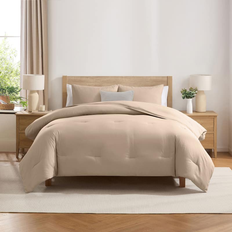 Empyrean Modern Reversible Comforter - Sand - Queen
