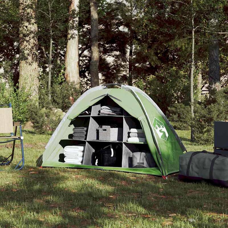 vidaXL Storage Tent 9 Compartments Green Waterproof - 49.2" x 19.7" x 26.8"