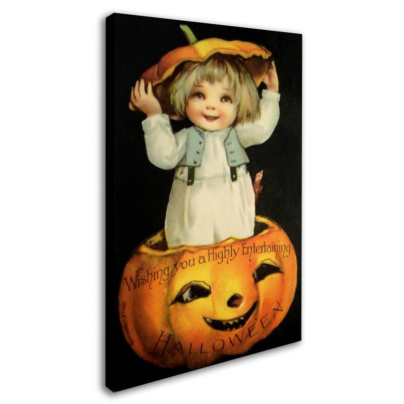 Vintage Apple Collection 'Halloween Pumpkin Head Child' Canvas Art