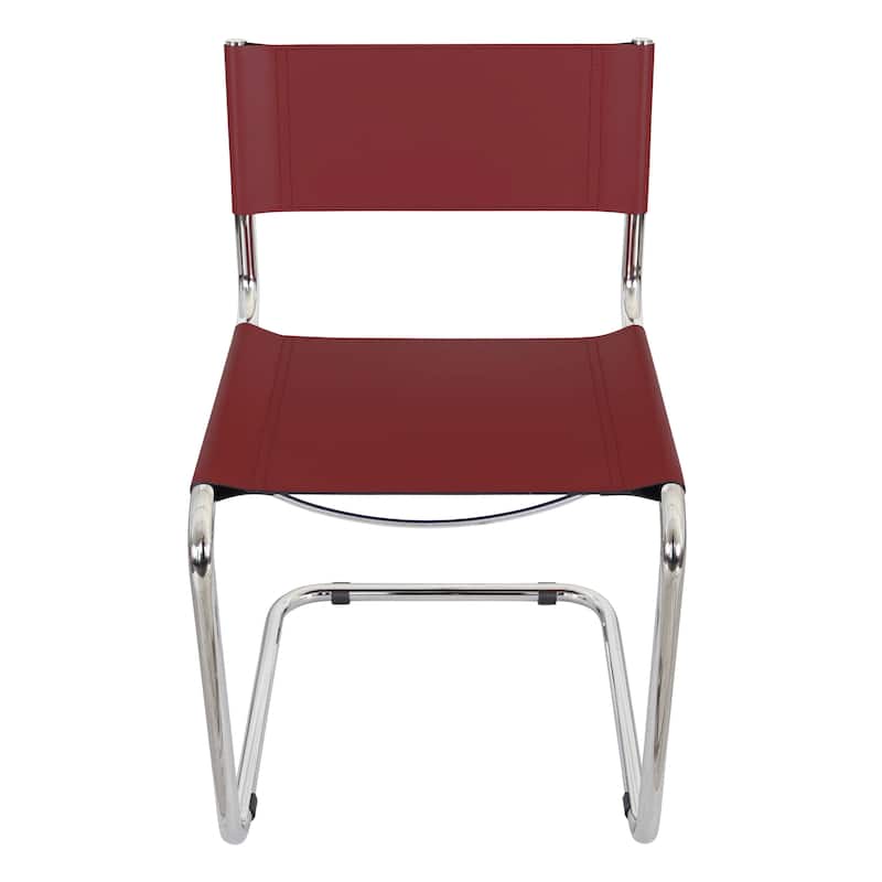 Breuer Chair Company Mart Stam Cantilever Side Chair w/ Chrome Frame (Various Bonded Leather Colors)