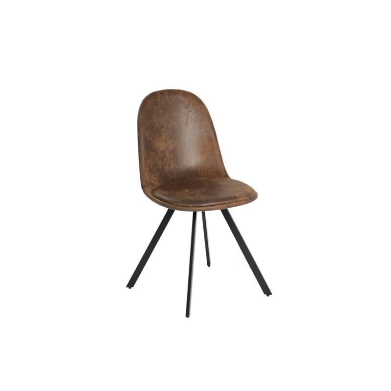 HomeRoots Set of Four Brown and Black Upholstered Suede Dining Side Chairs - 18.30 in. x 33.10 in. x 20.90 in.