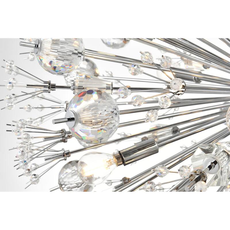 Elegant Lighting 2500G44L3 Vera 74 Light 44" Wide Crystal Sputnik