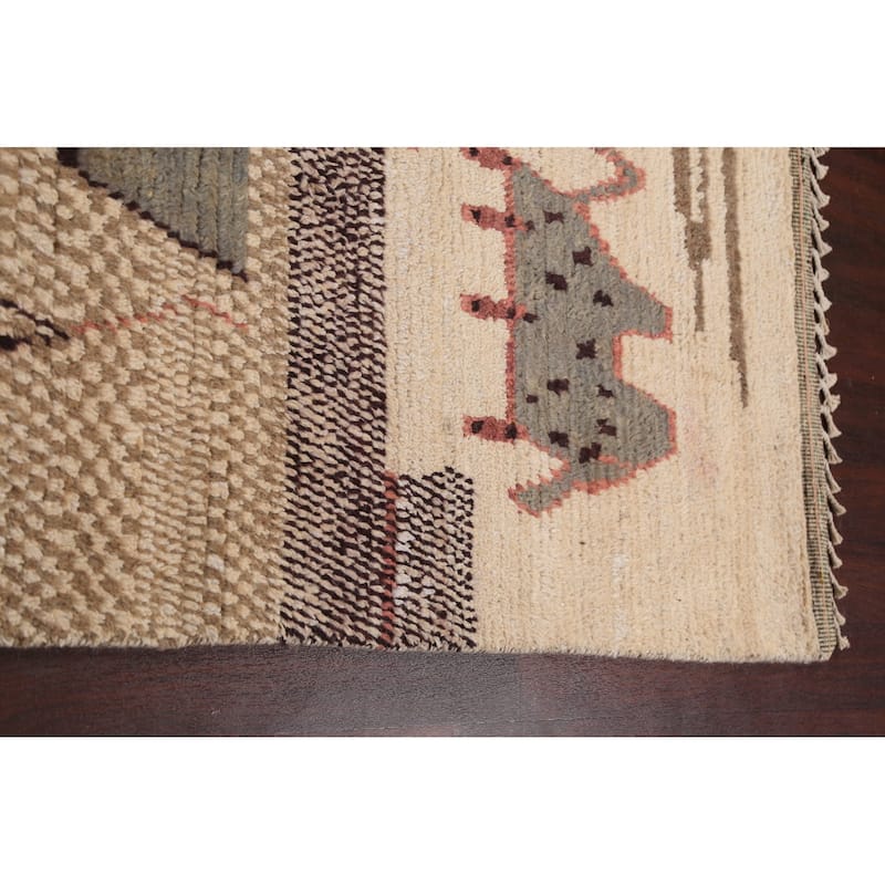 Tribal Oriental Moroccan Dining Room Area Rug Hand-knotted Wool Carpet - 9'2" x 12'6"