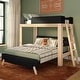 preview thumbnail 11 of 36, Max and Lily L-Shaped Twin over Queen Bunk Bed with Ladder on End Blonde/Black