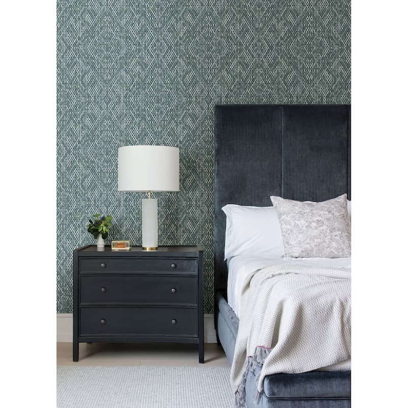 Scott Living Felix Teal Teal Geometric Wallpaper