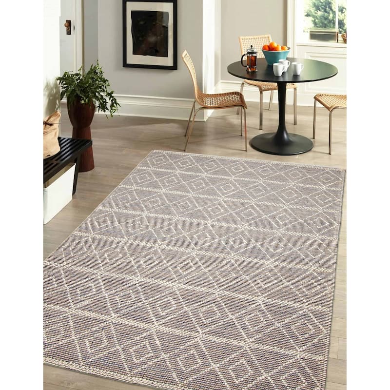 ECARPETGALLERY Braid weave Sienna Tan Wool Rug - 5'2 x 7'7
