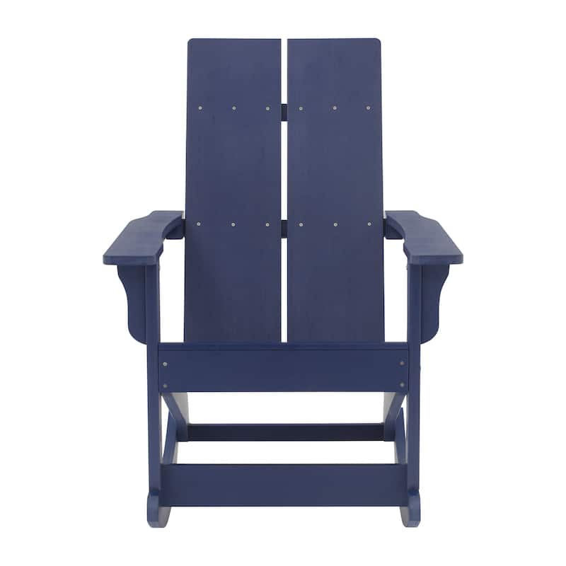 Indoor/Outdoor modern 2-Slat Adirondack Poly Resin Rockers - Set of 2