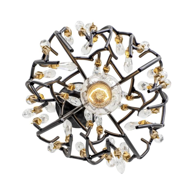 Varaluz Bask 1-light Gold Dust Mini Pendant with Crystal