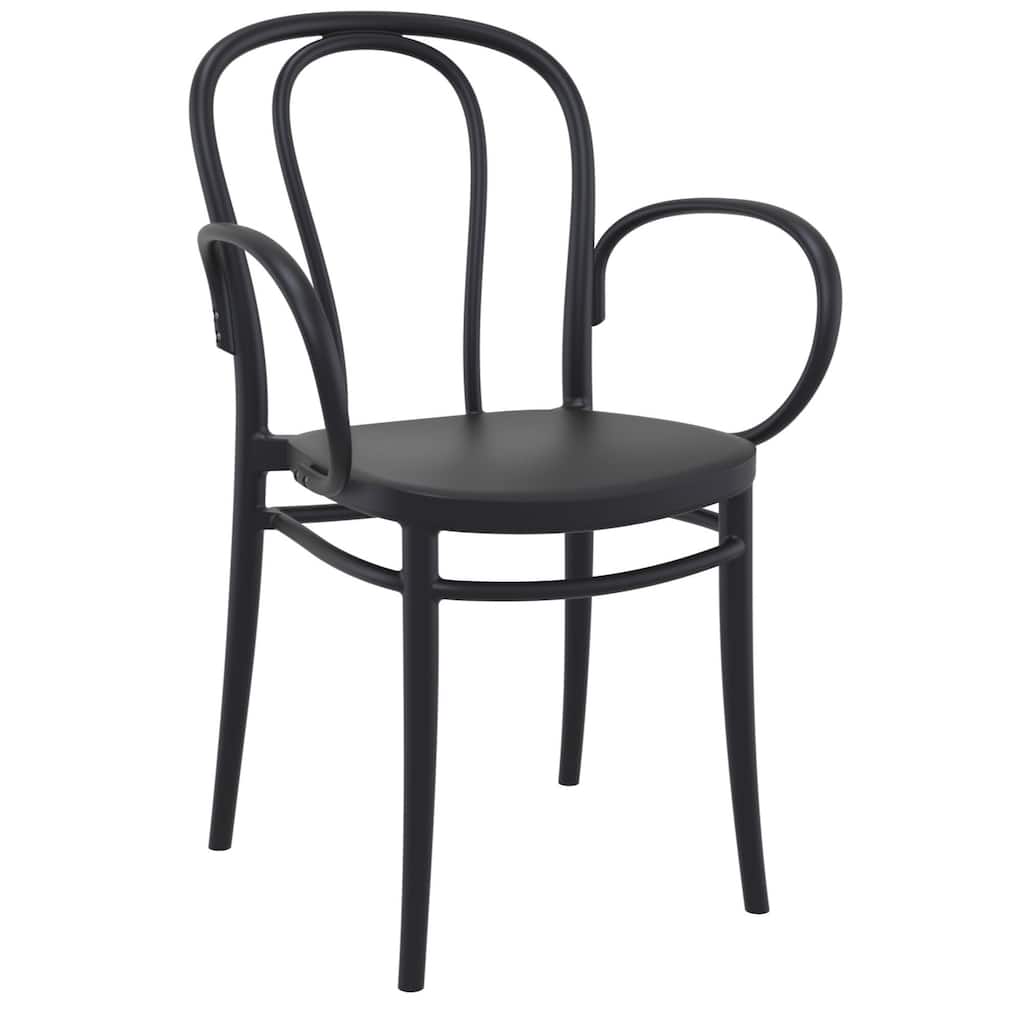 33.5" Black Stackable Patio XL Dining Armchair