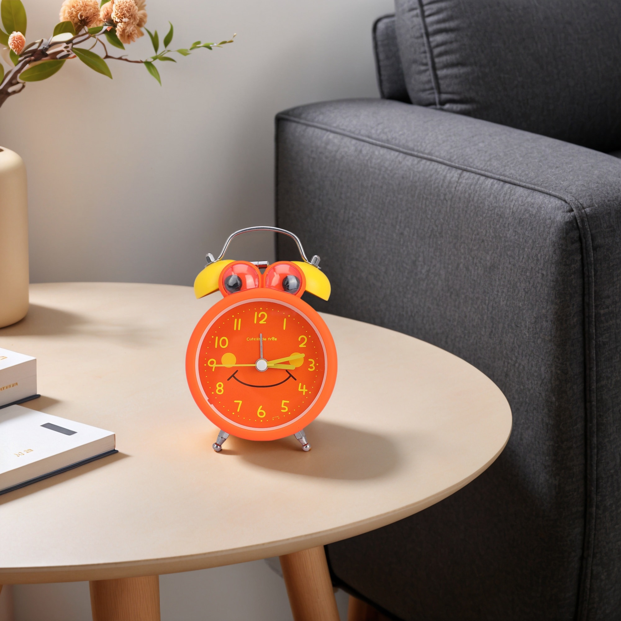 Cute Alarm Clock, Traditional Dual Bell Design, Loud Alarm, Frog Shape Design for Bedroom 3.4"Lx2.1"Wx5.1"H