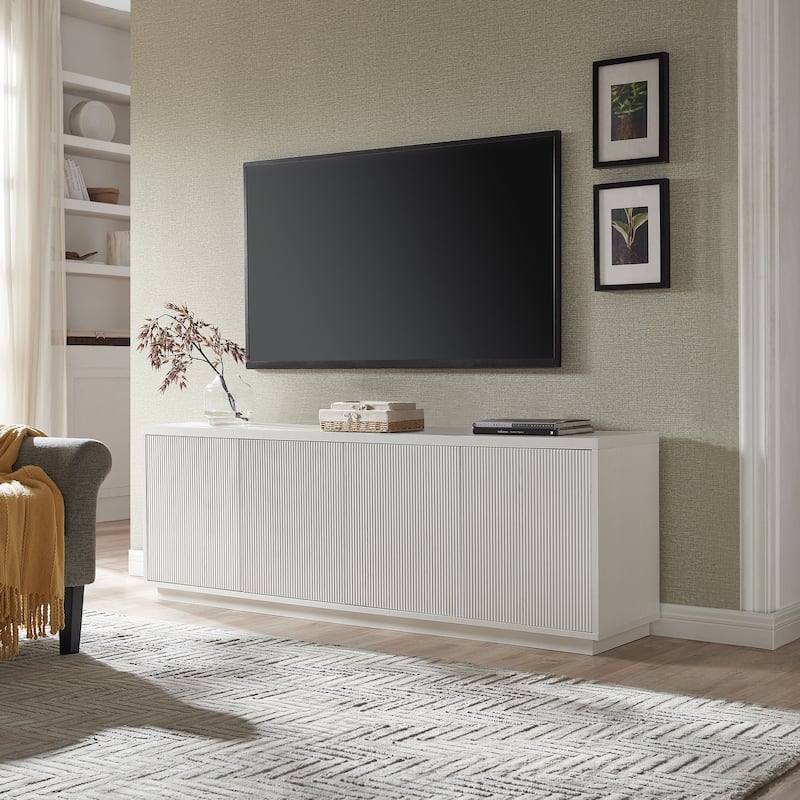 Hanson Rectangular TV Stand for TV's up to 75" - White