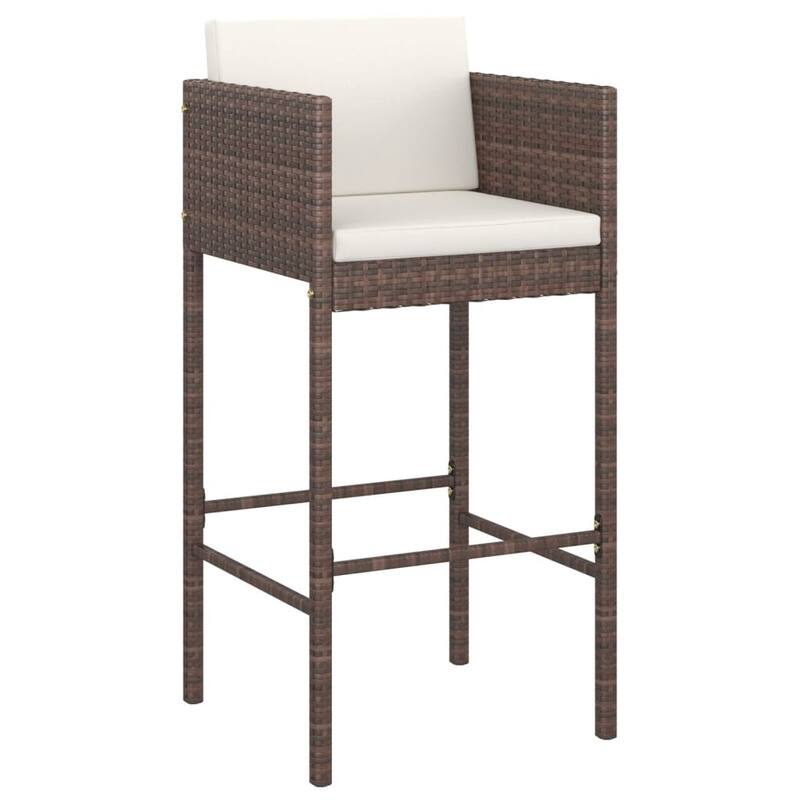 vidaXL Patio Bar Set Outdoor Bistro Set Bar Stool Bistro Table Poly Rattan
