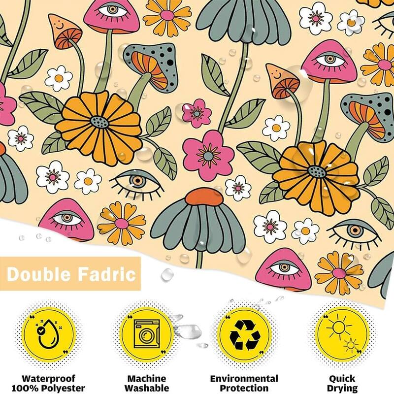 Bathroom Curtain Funky Mushroom Shower Curtain Set 72x72 Inches