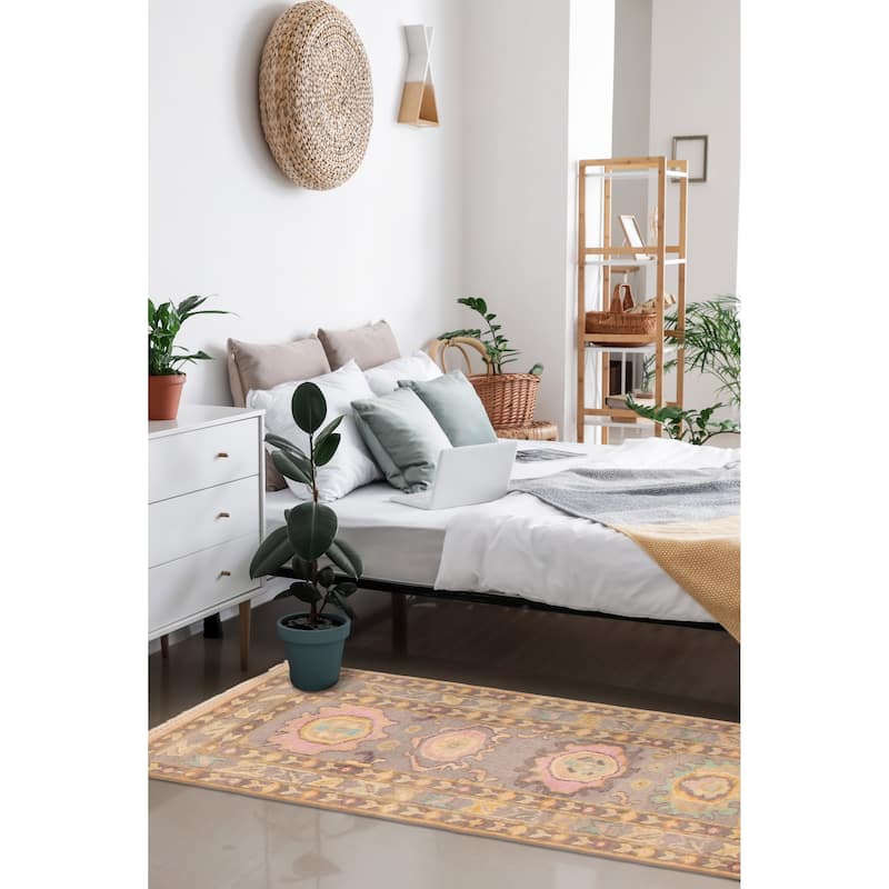 ECARPETGALLERY Hand-knotted Modern Oushak Grey Wool Rug - 2'6 x 5'10