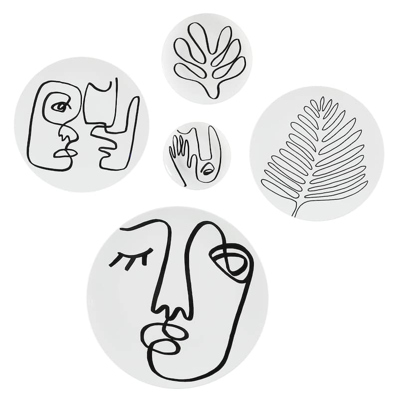 Renwil Solange 5 Piece Wide Wall Art, Black