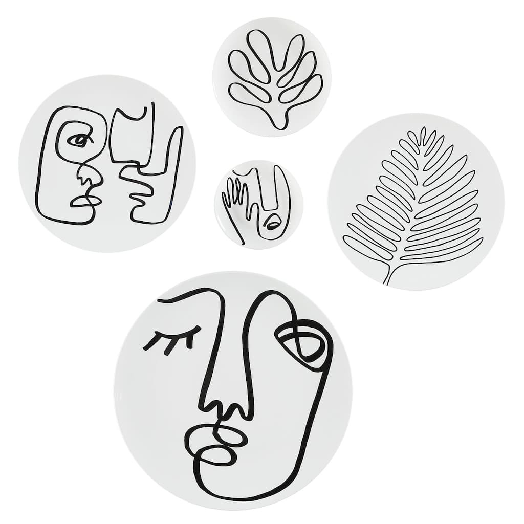 Renwil Solange 5 Piece Wide Wall Art, Black