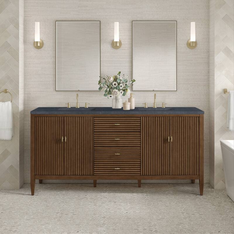 James Martin Vanities 485-V72-3CSP Myrrin 72" Double Basin Wood Vanity