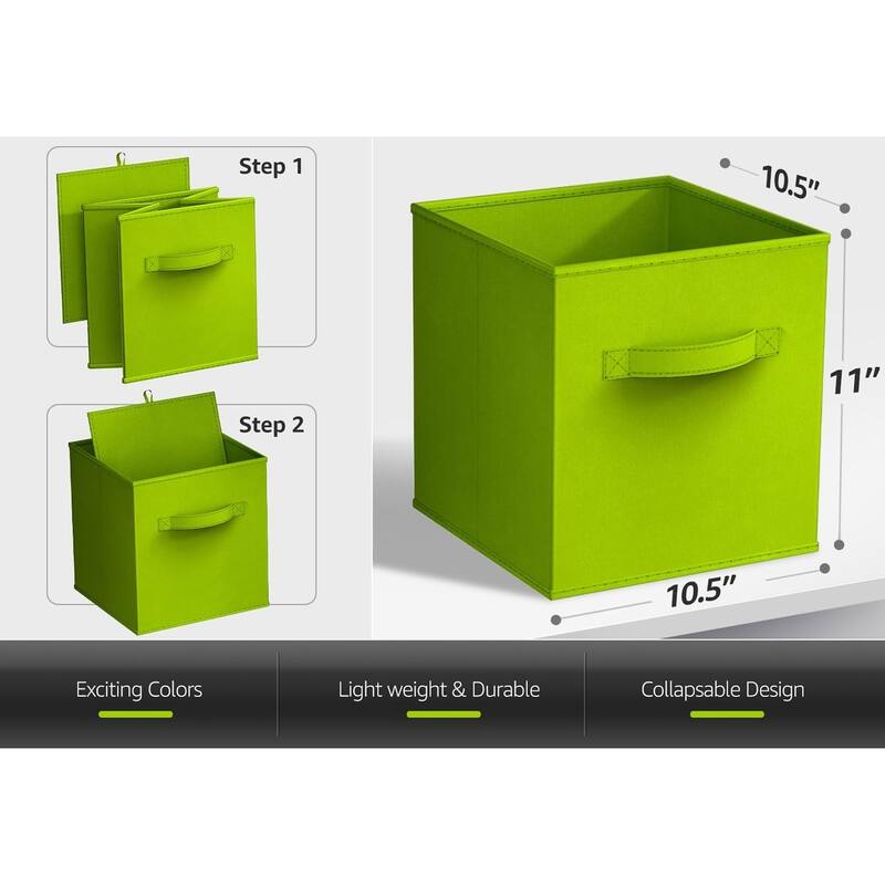 Sorbus 11" Foldable Storage Cube Basket Lightweight Organization Solutions - Single Pack - 11" x 10.5 x 10.5