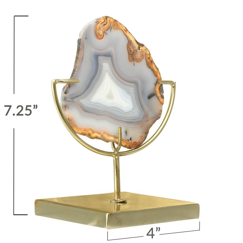 Natural Brown Agate on Stand - 5.3"L x 4.0"W x 7.3"H