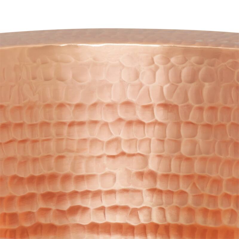 14-in Round Hammered Copper Bar Sink with 2-in Drain Opening in Polished Copper (BR14PC2)