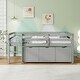 preview thumbnail 9 of 21, Twin Size Low Loft Bed with 3 Drawers with Ladder and Full-length Guardrails