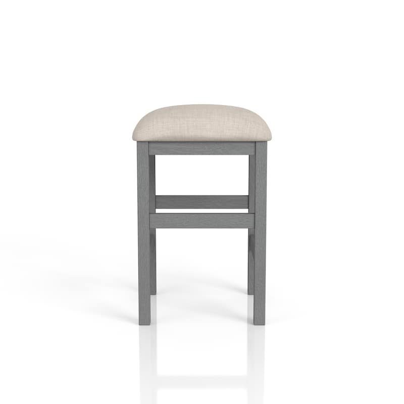 Delware Farmhouse Light Grey Padded Counter Height Stool (Set of 2) by Furniture of America