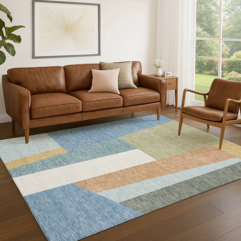 Machine Washable Indoor/ Outdoor Contemporary Jolie Chantille Rug