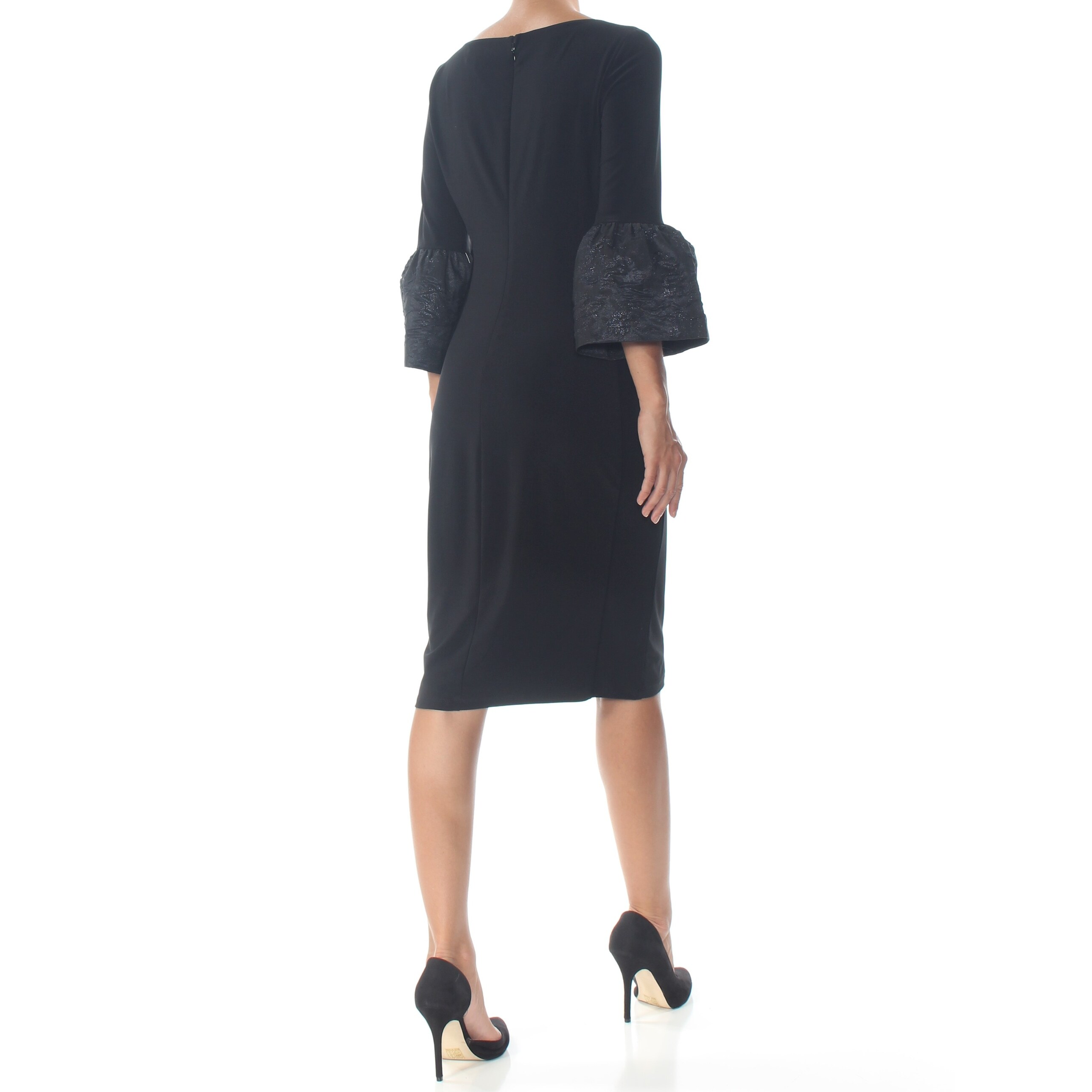 women's black bell sleeve dress