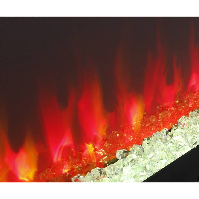 50" Smart WiFi Electric Fireplace, Recessed & Wall-Mount Heater