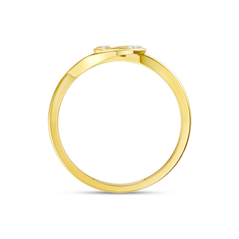 1/20ct TDW Diamond Split Shank Ring in 10k Yellow Gold for Women