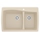 preview thumbnail 25 of 50, Karran Drop-In Quartz 60/40 Double Bowl Kitchen Sink Bisque
