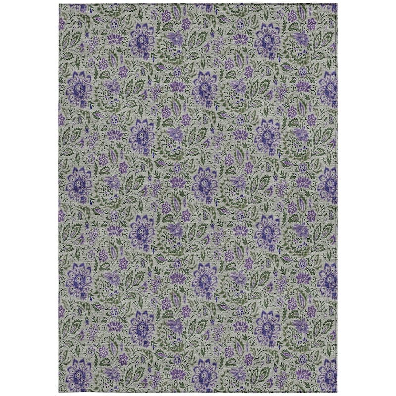 HomeRoots Floral Transitional Rectangle Outdoor Rug