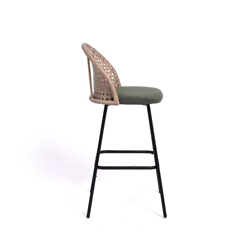 29.52"H Upholstered Bar Stools/ Counter Stools with Metal Leg Set of 4 - Set of 4