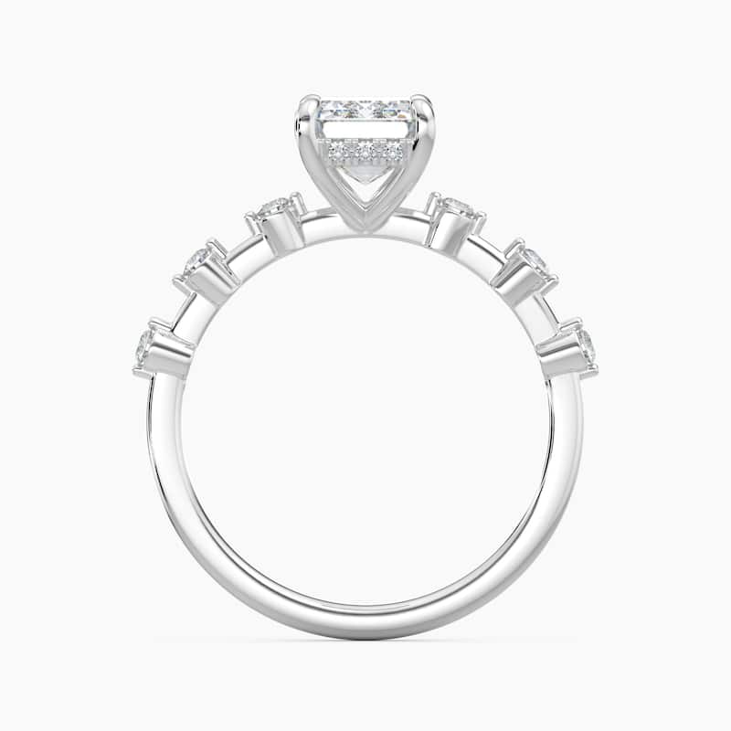 Auriya 14k Gold Emerald Lab Grown Diamond Station Hidden Halo Engagement Ring 1.00 to 5.00 ct. tw. (F-G, VS)