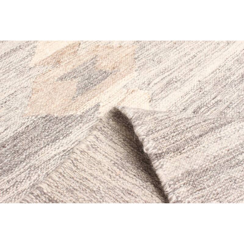 ECARPETGALLERY Flat-Weave Ankara FW Grey Wool Kilim - 5'1 x 7'5