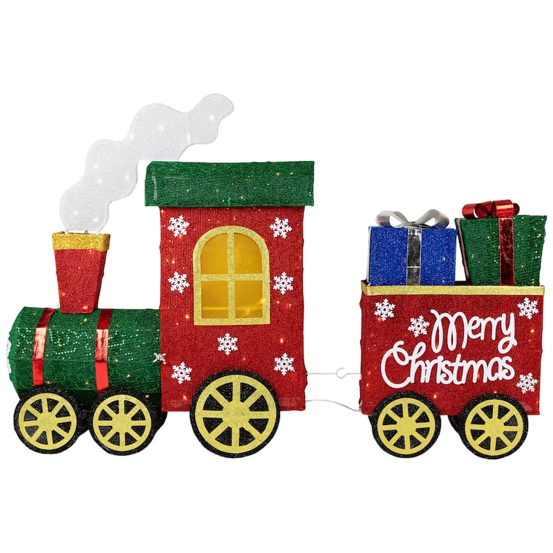 Lighted Train with Presents Outdoor Yard Decoration - 48" - Red - Warm White LED - 48