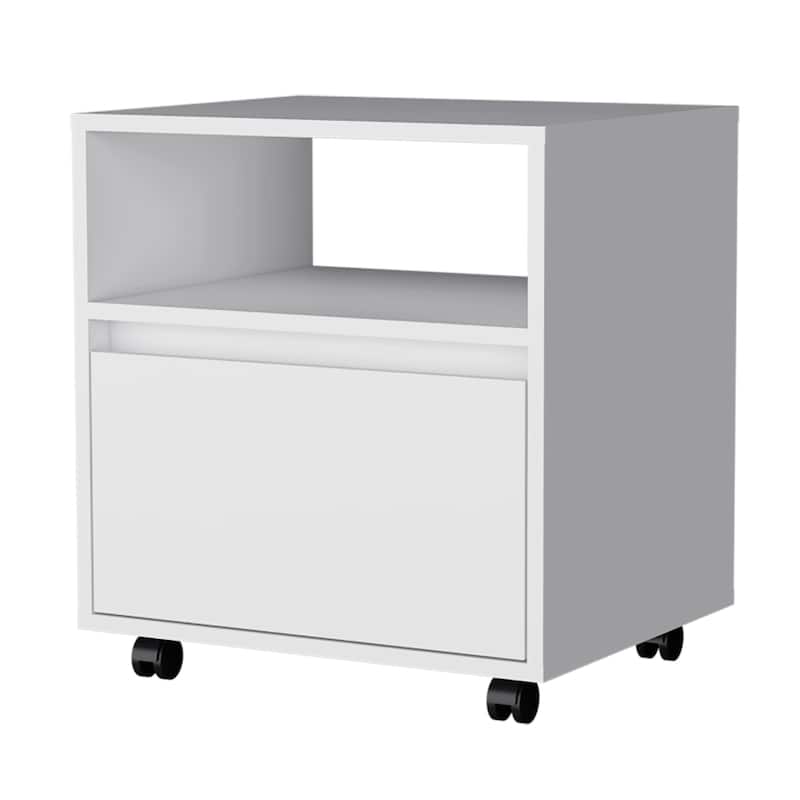 Contemporary Nightstand with Spacious Drawer and Open Top Shelf