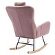 preview thumbnail 21 of 48, Modern Living Room Teddy Fabric Rocking Chair with Pocket and Headrest, Dark Green