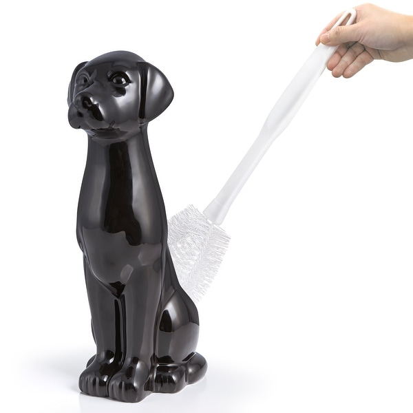 Ceramic Animal Toilet Brush Holder with Brush On Sale Bed Bath Beyond 39378960