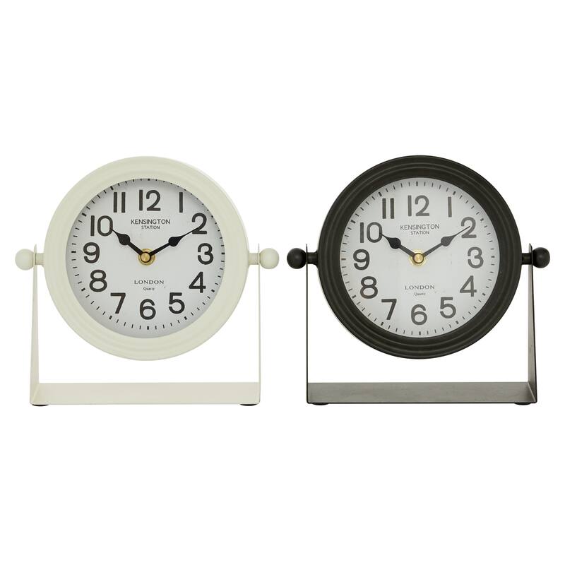 Multi Colored Metal Decorative Clock (Set of 2) - 8 x 2 x 8Round