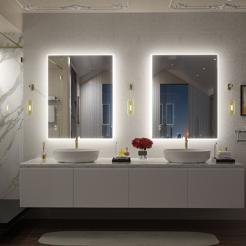 Frameless LED Backlit Anti-Fog Bathroom Vanity Mirror