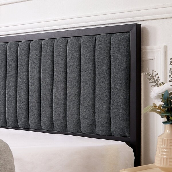 Javlergo Bed Frames with Upholstered Tufted Headboard and