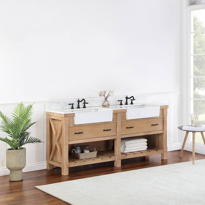 Villareal Bath Vanity with Composite Stone Top without Mirror