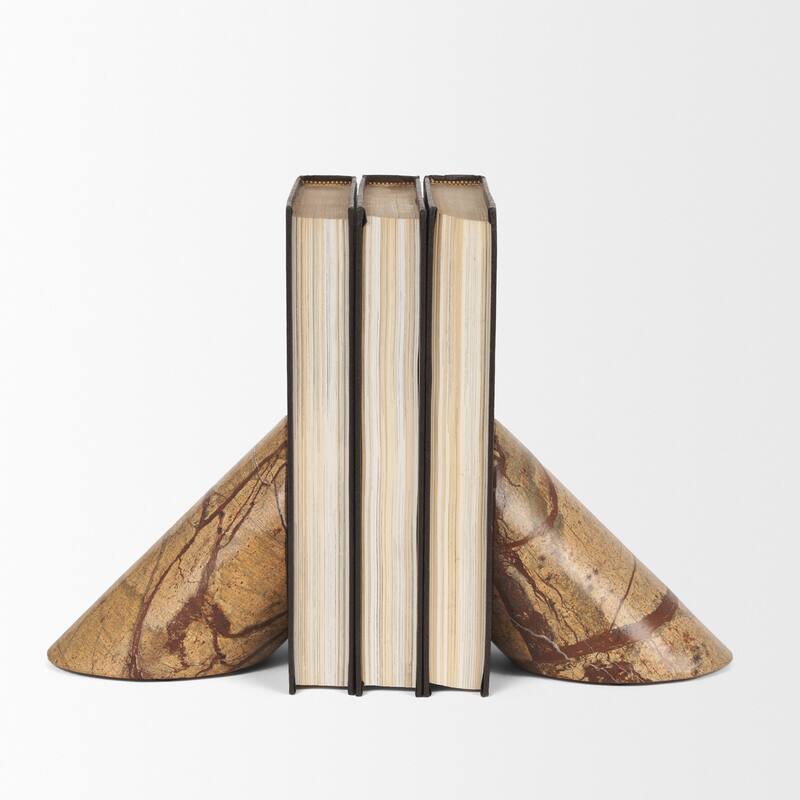 Rahima Brown Forest Marble Angled Bookends Bed Bath & Beyond 40018142