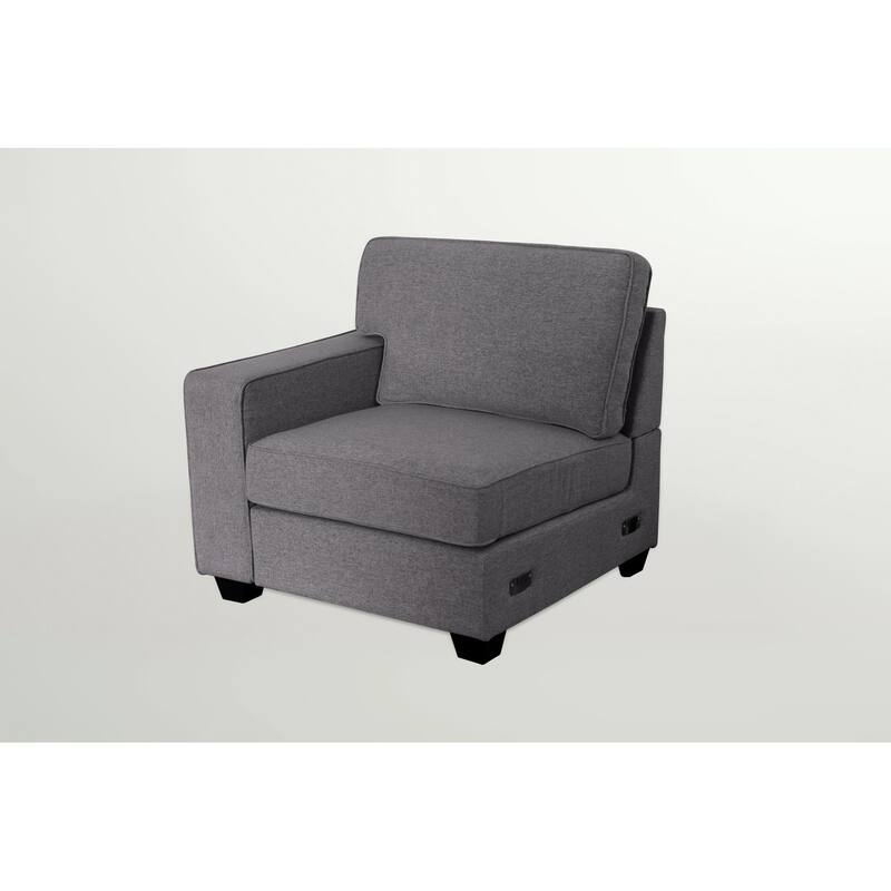 130'' Reversible Modular Sectional Sofa Couche With Ottoman
