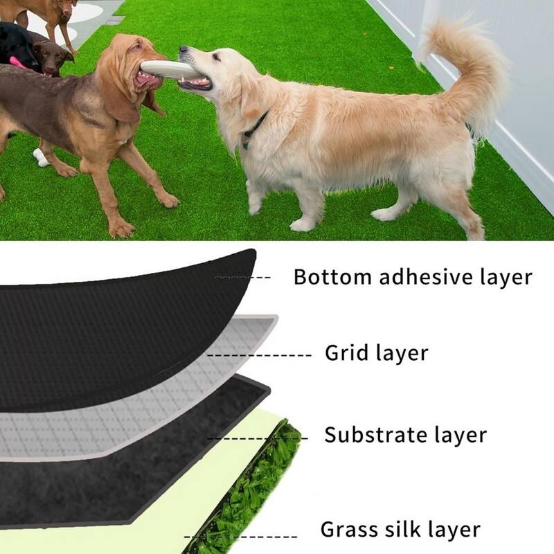 3ft x 32ft Premium Artificial Turf Mat with Drainage Holes, Thick Fake Grass with Rubber Backing(Grass height 0.6 inches/1.5cm)