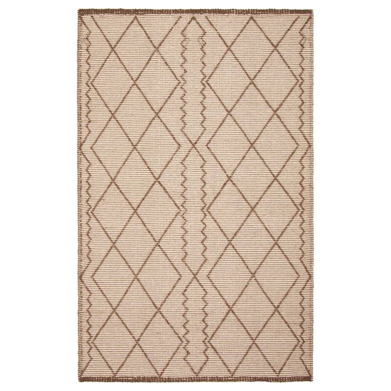 ECARPETGALLERY Braid weave Sienna Khaki Wool Rug - 5'0 x 7'9 - Light Khaki - 5'0 x 7'9