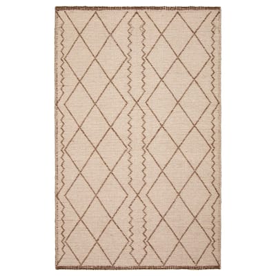 ECARPETGALLERY Braid weave Sienna Khaki Wool Rug - 5'0 x 7'9