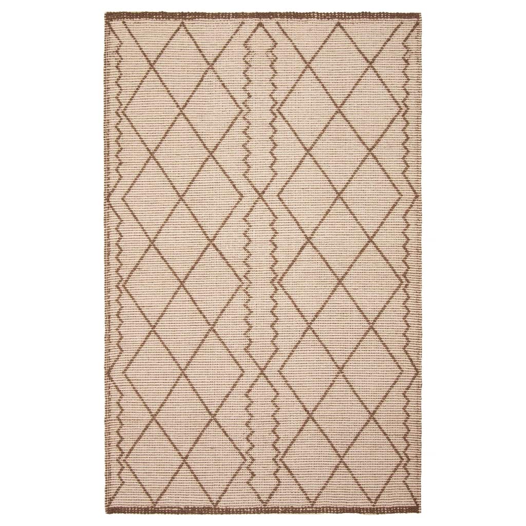ECARPETGALLERY Braid weave Sienna Khaki Wool Rug - 5'0 x 7'9