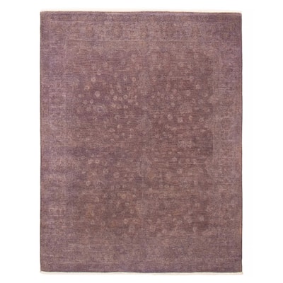 ECARPETGALLERY Hand-knotted Vibrance Purple Wool Rug - 6'2 x 8'0